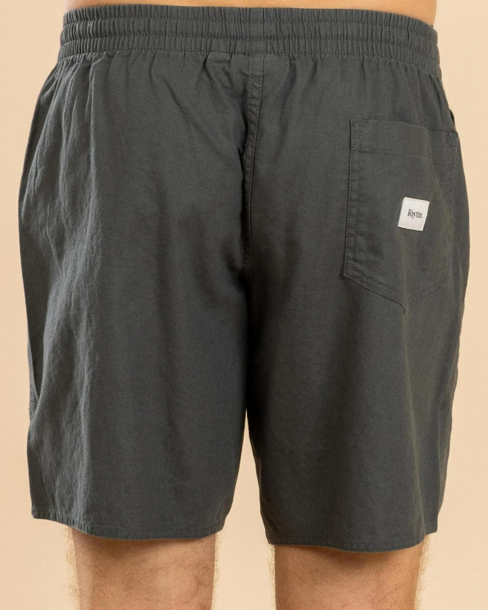 Rhythm Classic Linen Jam Shorts Silver Pine Outlet
