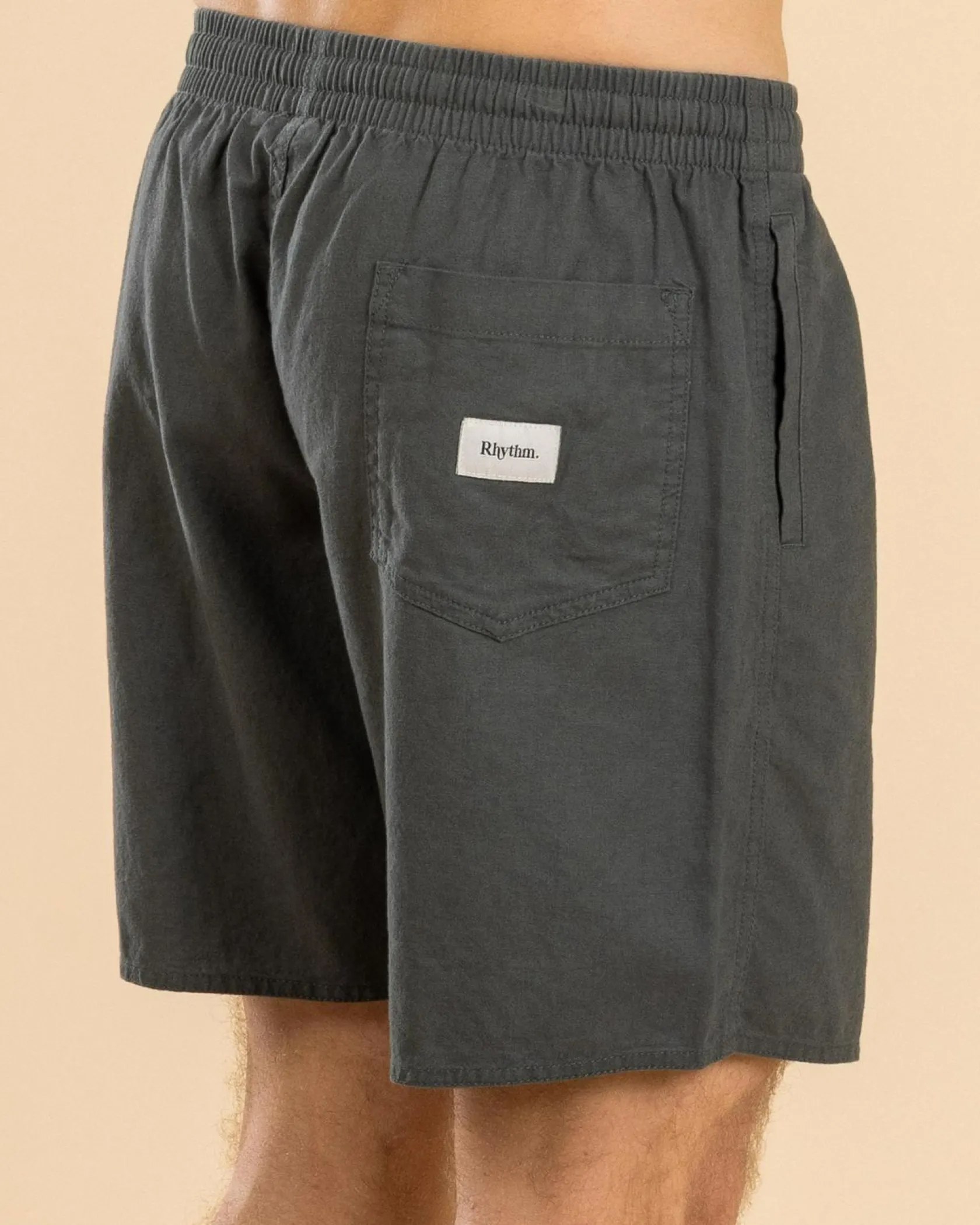 Rhythm Classic Linen Jam Shorts Silver Pine Outlet
