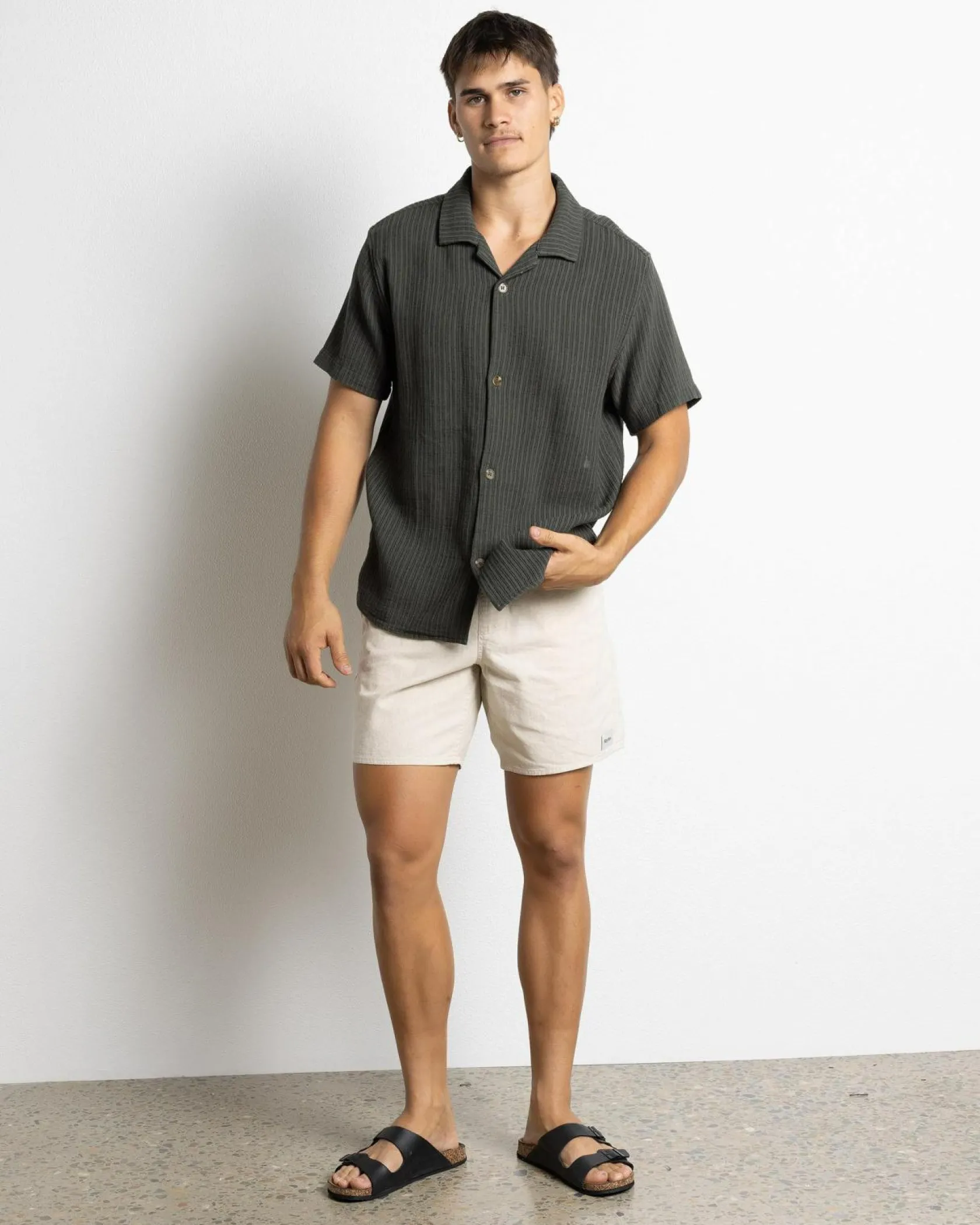 Rhythm Classic Linen Jam Shorts Sand Best