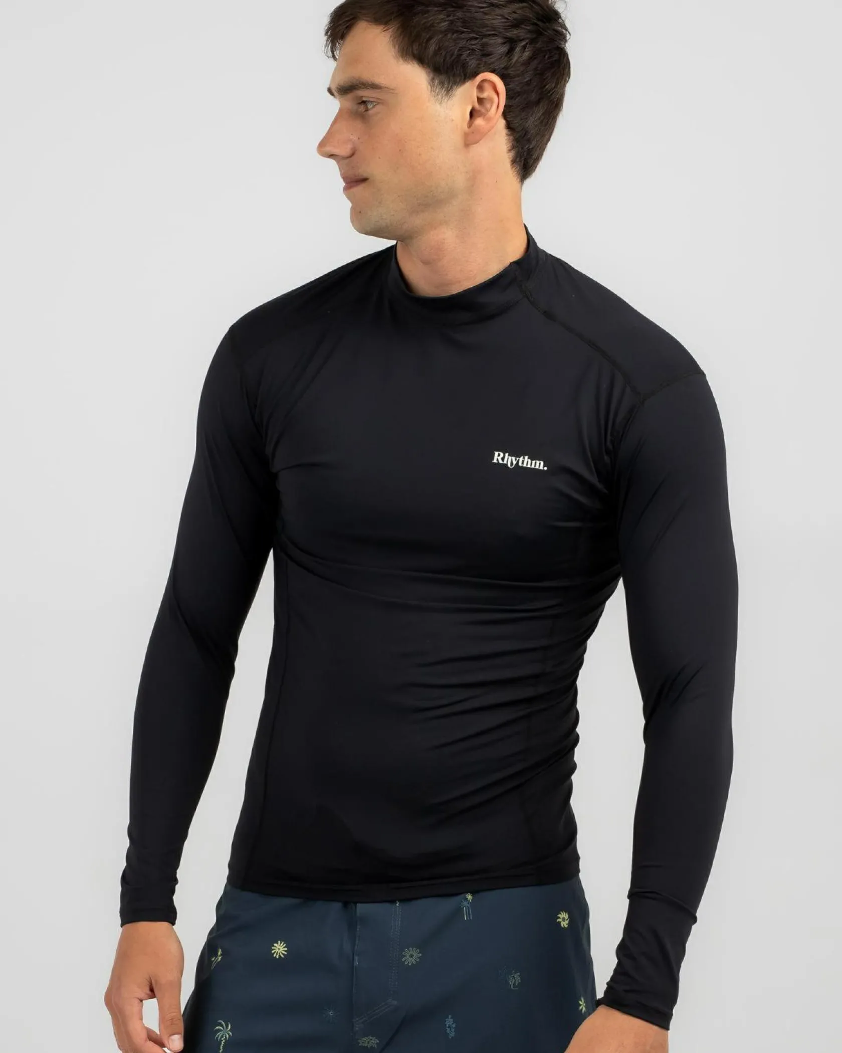 Rhythm Classic Long Sleeve Rash Vest Black Discount