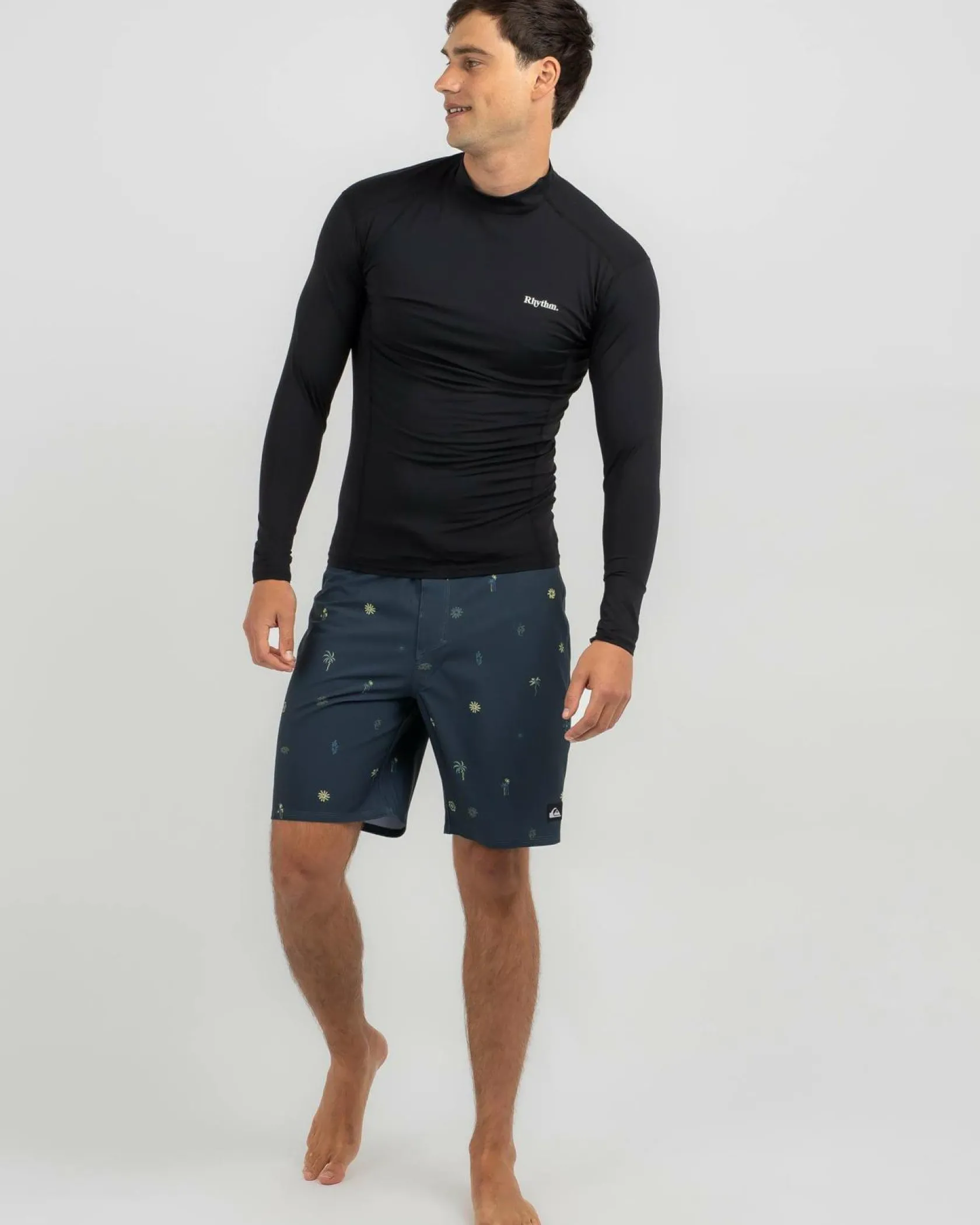 Rhythm Classic Long Sleeve Rash Vest Black Discount
