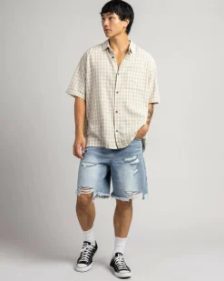 Rip Curl Classic Surf Check Short Sleeve Shirt Bone New