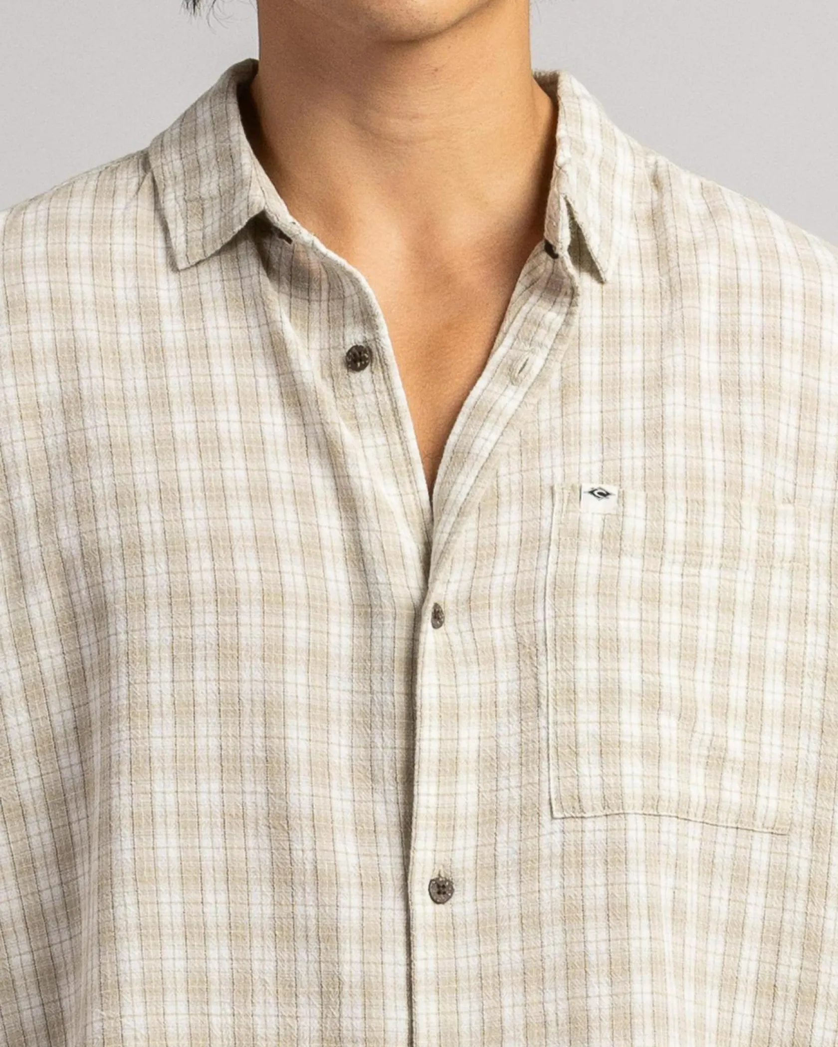 Rip Curl Classic Surf Check Short Sleeve Shirt Bone New