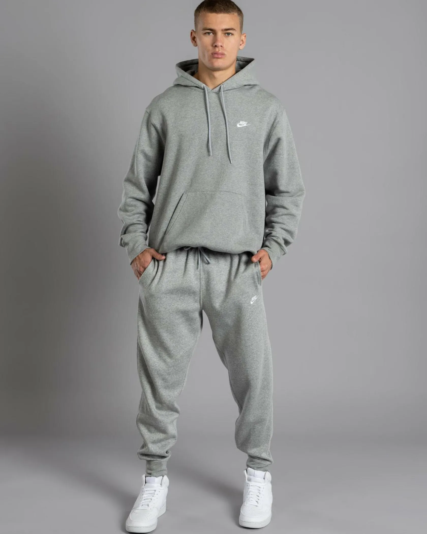 Nike Club Fleece Hoodie Dk Grey Heather/lt Smoke