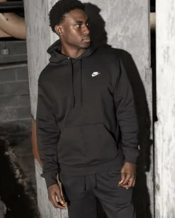 Nike Club Fleece Hoodie Black/black/white Hot