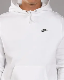 Nike Club Fleece Hoodie White/white/black Hot