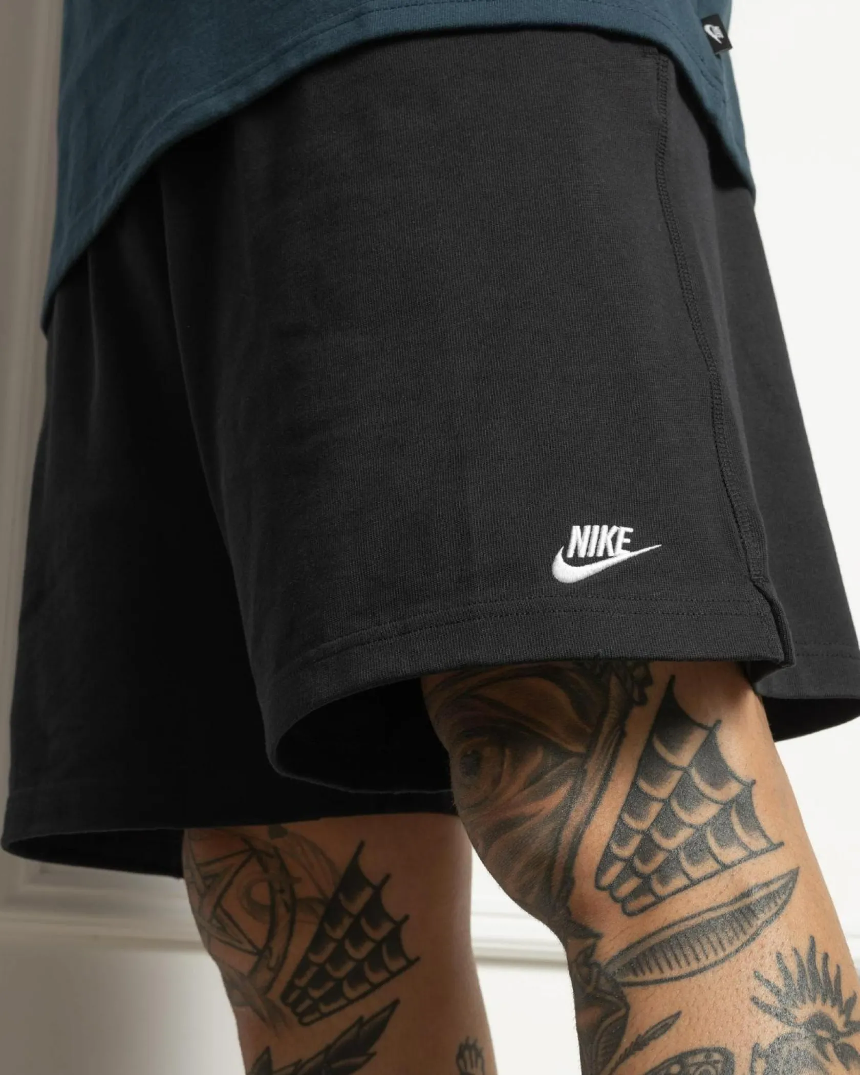 Nike Club Knit Shorts Black/white New