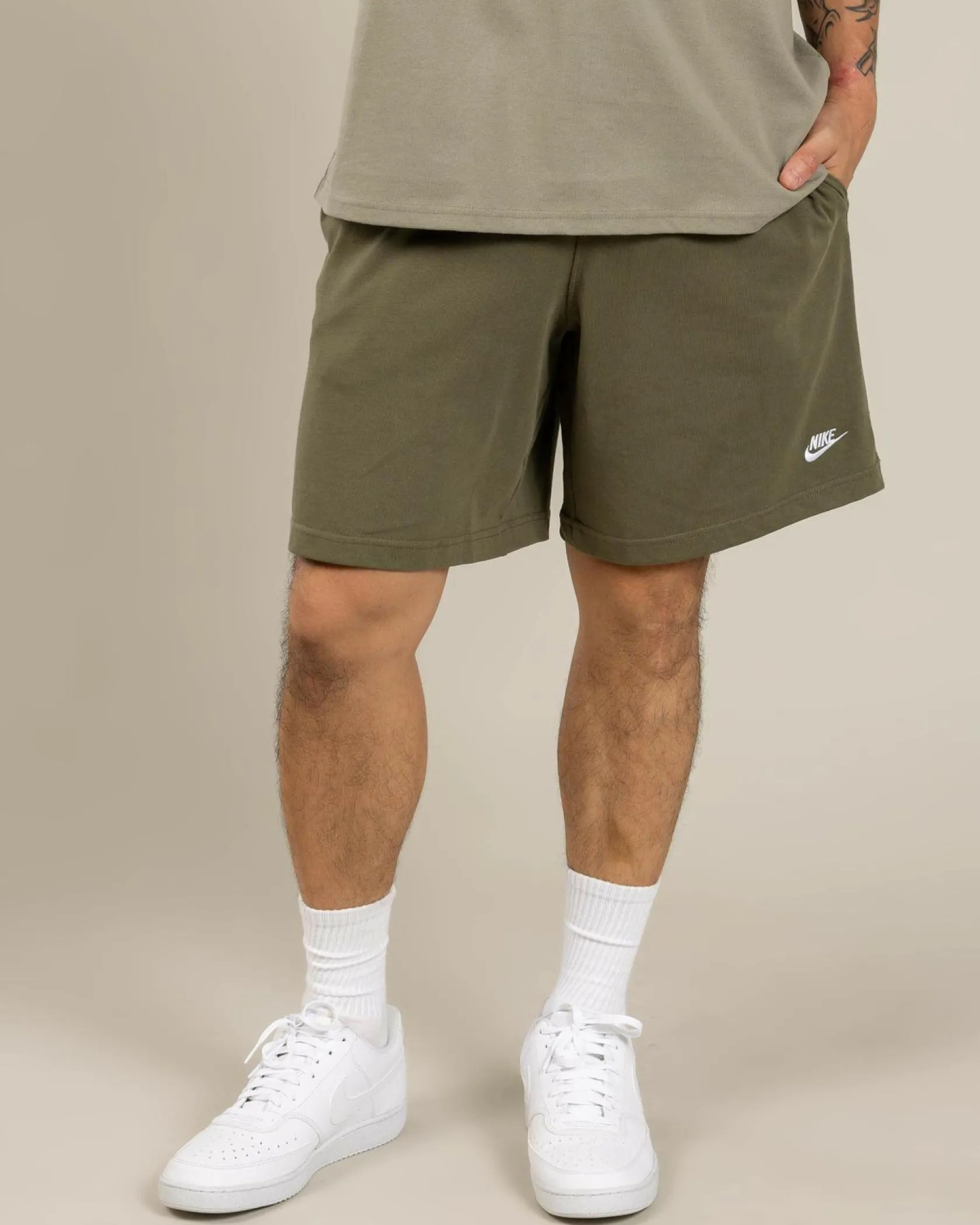 Nike Club Knit Shorts Medium Olive/white Online