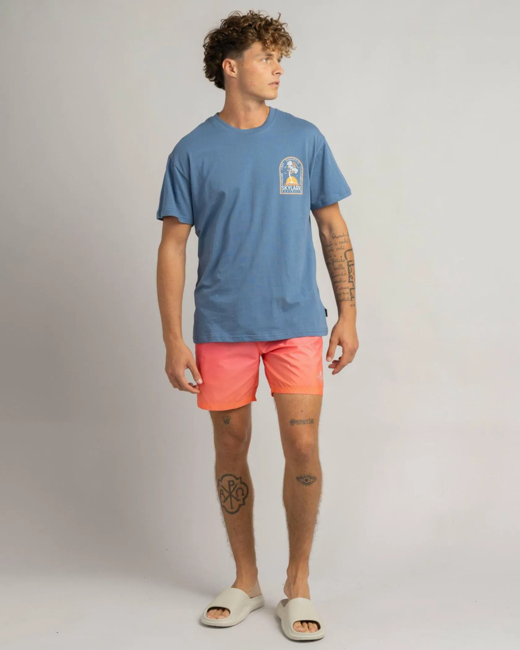 Skylark Coastal Rush T-Shirt Slate Blue Clearance
