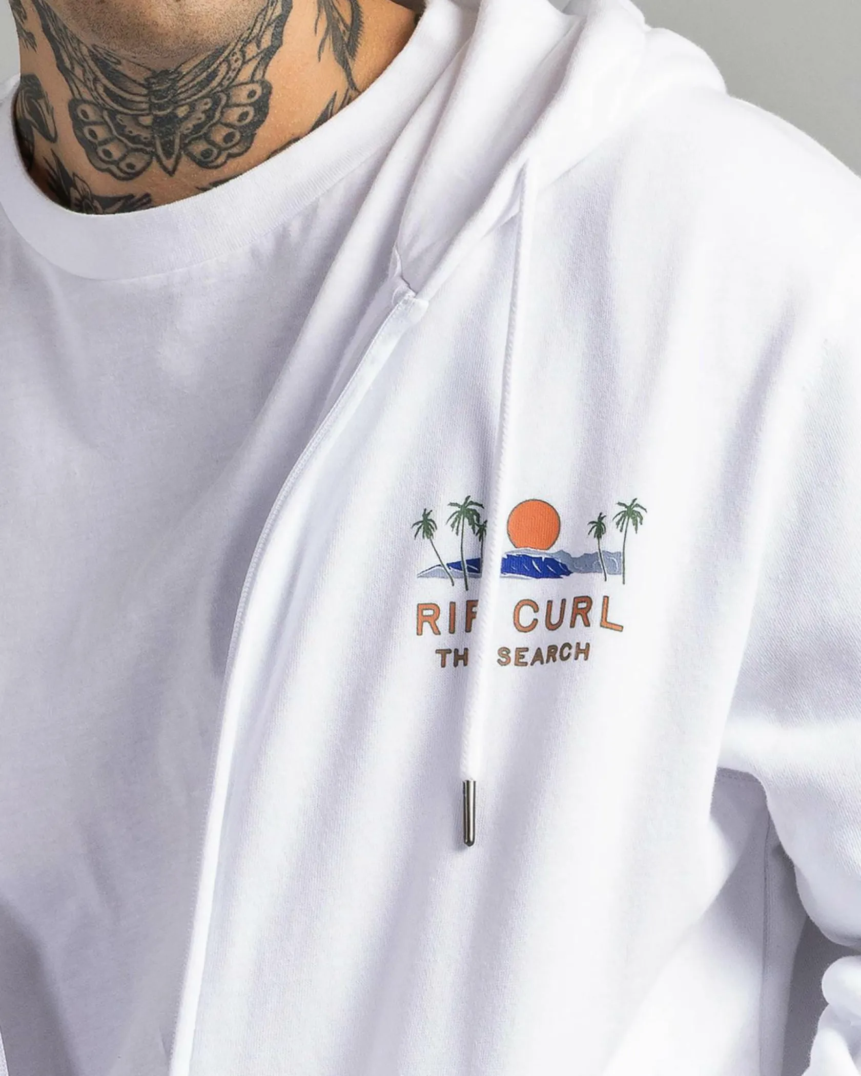 Rip Curl Cody Welsh Zip Thru Hoodie White Hot