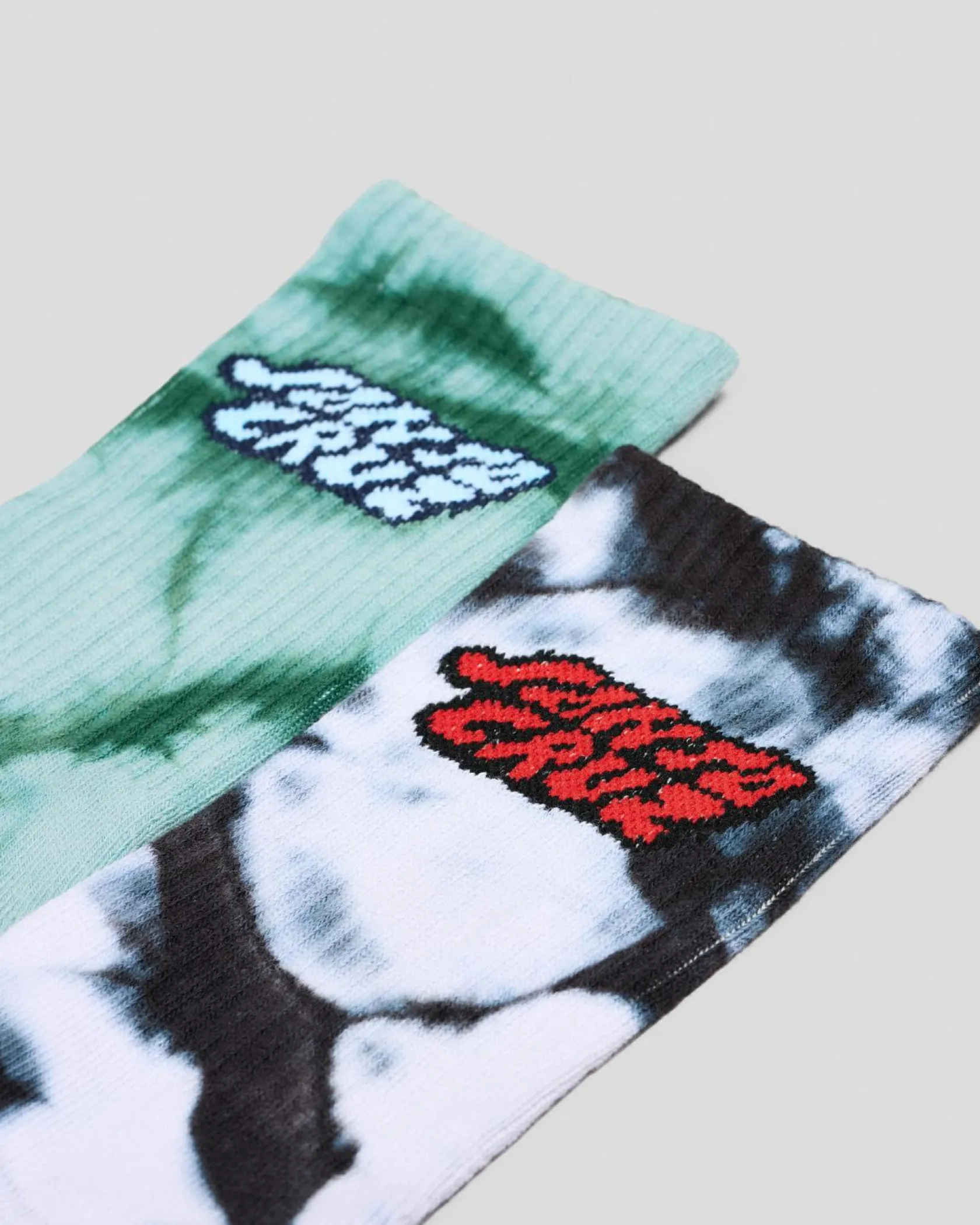 Santa Cruz Comic Stack Crew Socks 2 Pack Gn Tie Dye-blk Tie Dye Discount