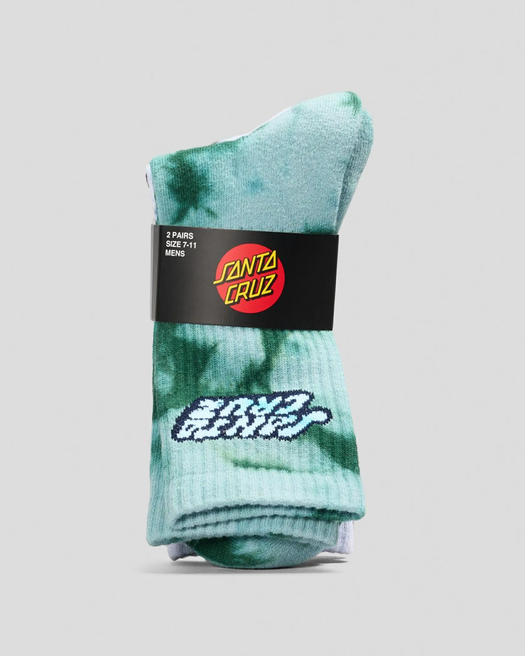Santa Cruz Comic Stack Crew Socks 2 Pack Gn Tie Dye-blk Tie Dye Discount