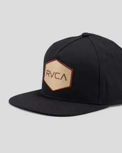 RVCA Commonwealth Patch Snapback Cap Black New