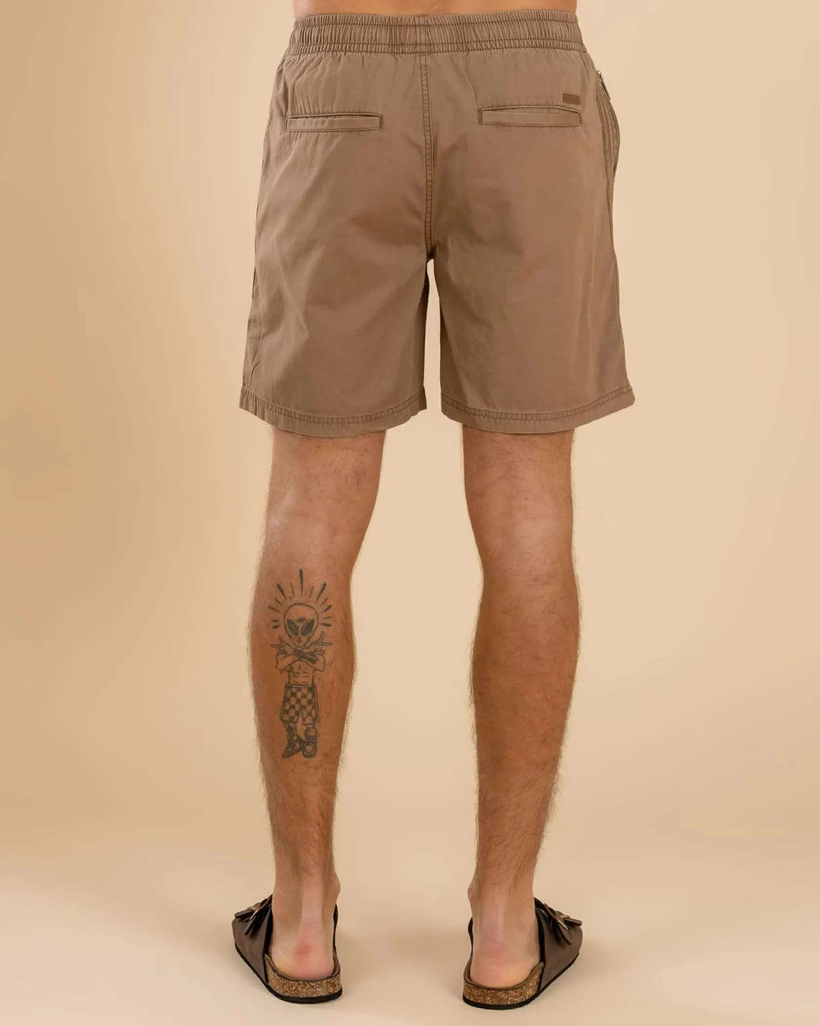 Lucid Conclude Elastic Waist Shorts Tan Online