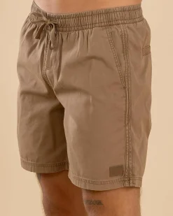 Lucid Conclude Elastic Waist Shorts Tan Online