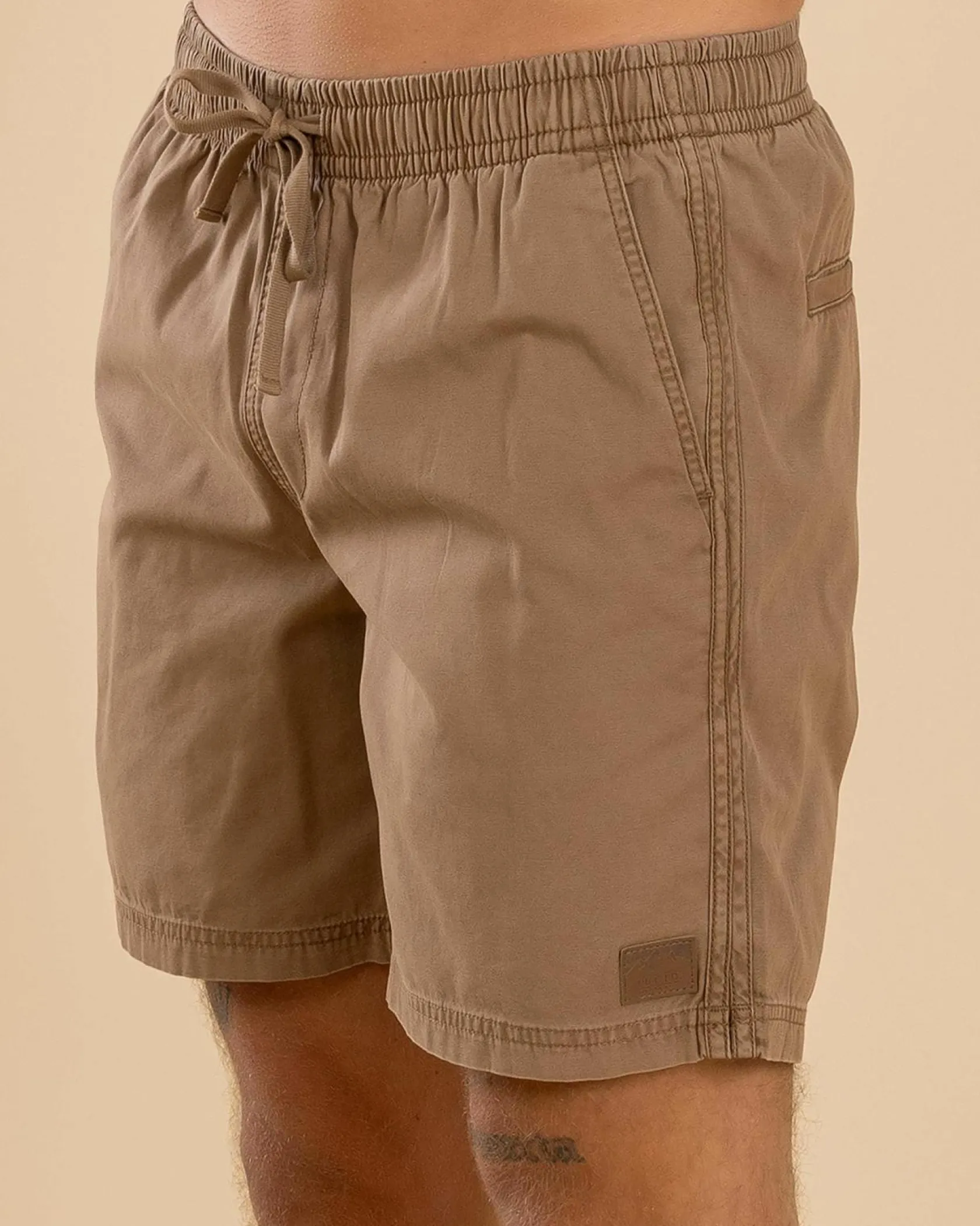 Lucid Conclude Elastic Waist Shorts Tan Online