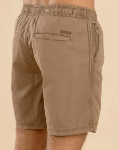 Lucid Conclude Elastic Waist Shorts Tan Online