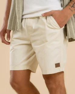 Lucid Conclude Elastic Waist Shorts Off White Outlet