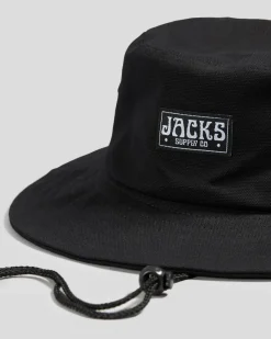 Jacks Contour Wide Brim Hat Black