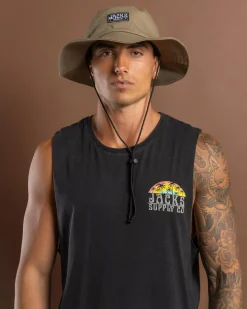 Jacks Contour Wide Brim Hat Olive Online