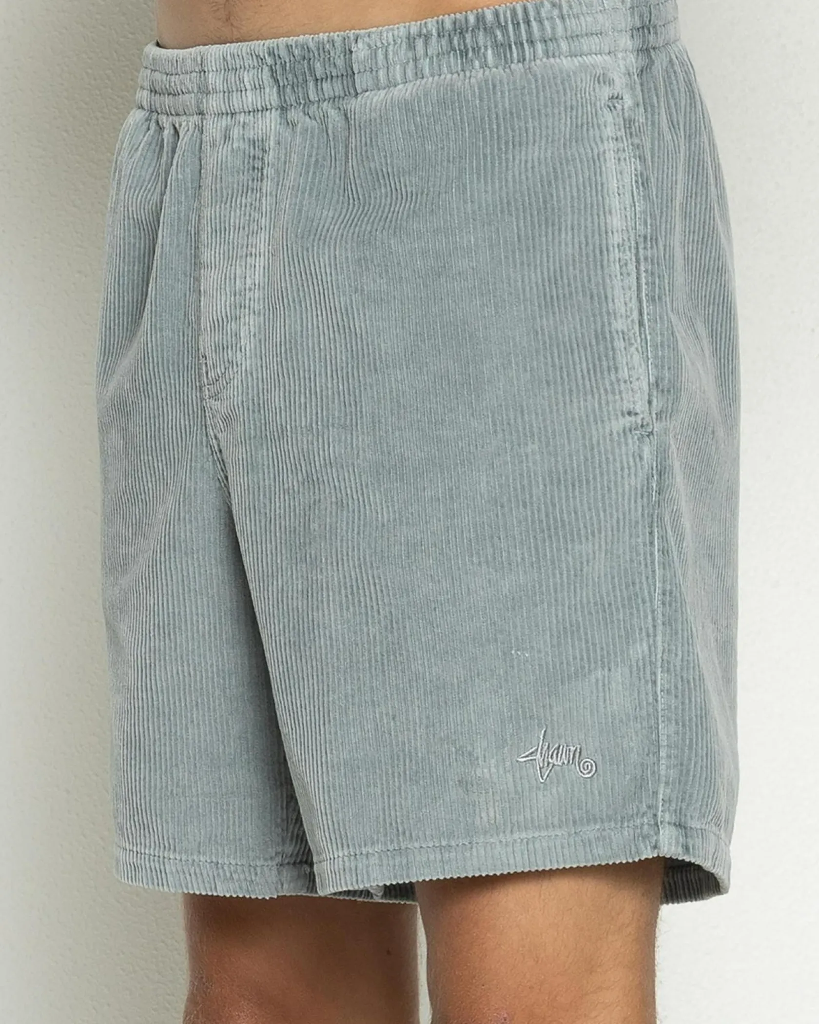 S-Double Cord Coast Shorts Washed Steel Sale