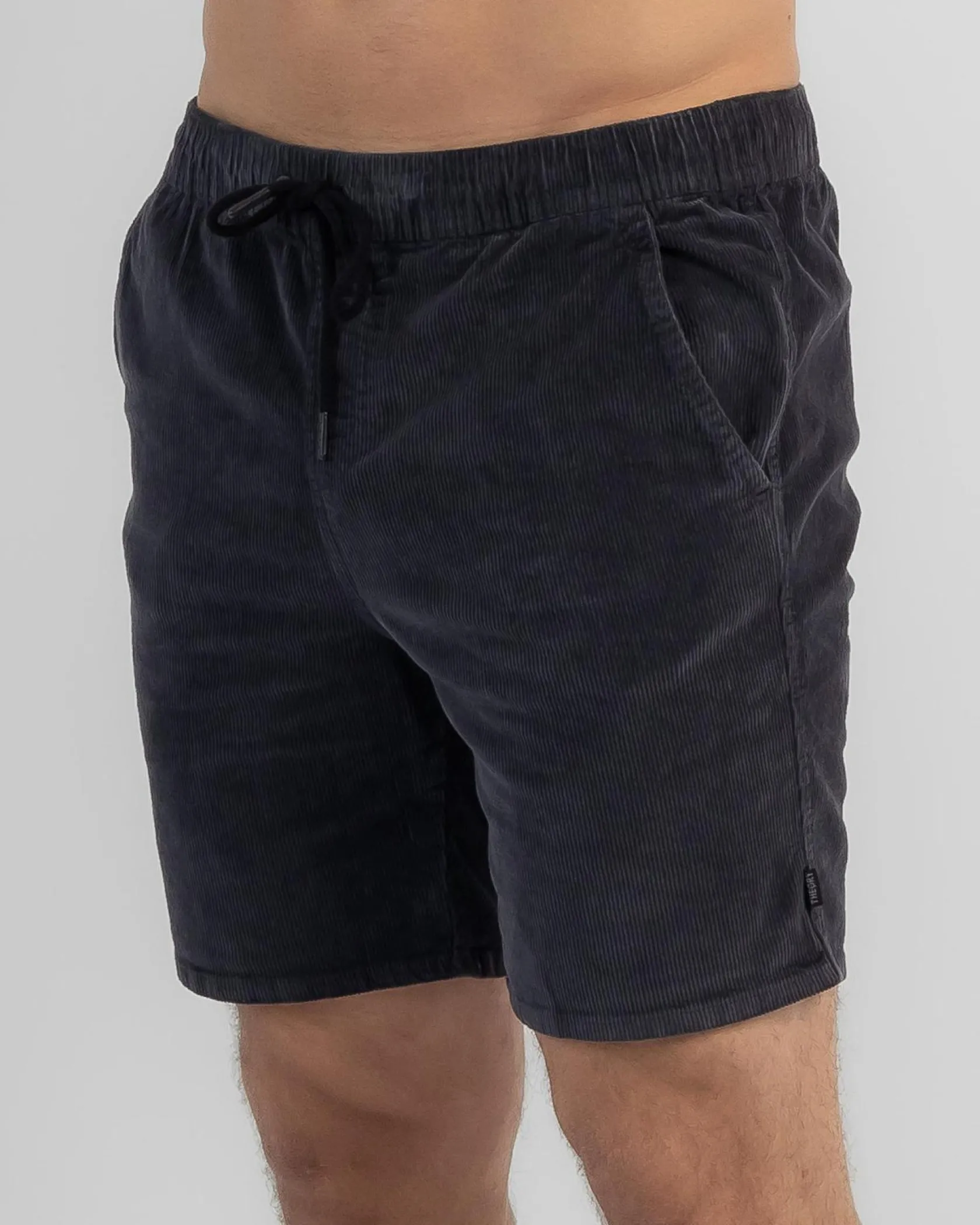 Silent Theory Cord Shorts Washed Black New