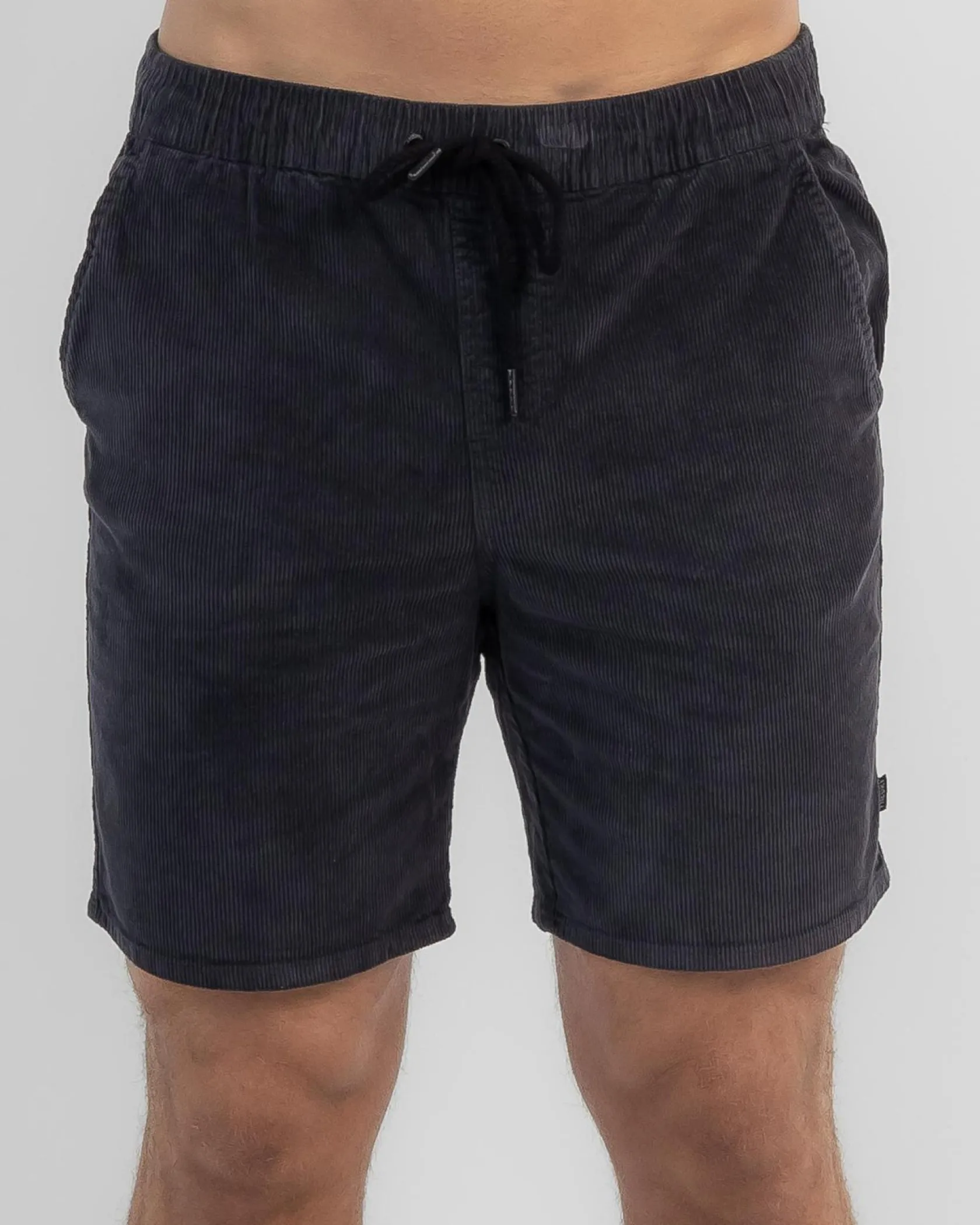 Silent Theory Cord Shorts Washed Black New