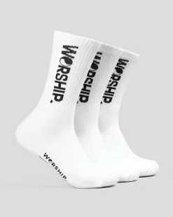 Worship Supplies Core Socks 3 Pack White Clearance