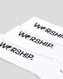 Worship Supplies Core Socks 3 Pack White Clearance