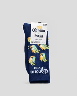 FOOT-IES Corona Beach Life Sneaker Socks 2 Pack Navy/white Outlet