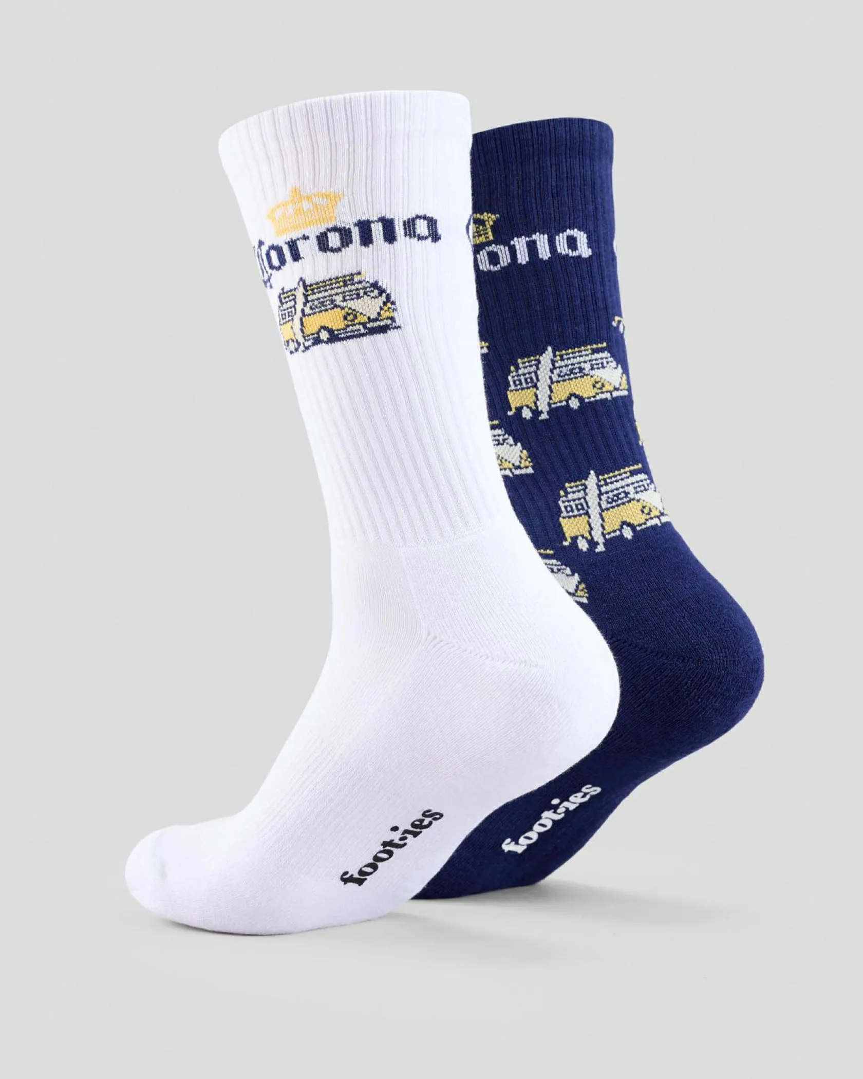 FOOT-IES Corona Kombi Sneaker Sock 2 Pack White/navy Outlet