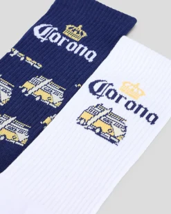 FOOT-IES Corona Kombi Sneaker Sock 2 Pack White/navy Outlet