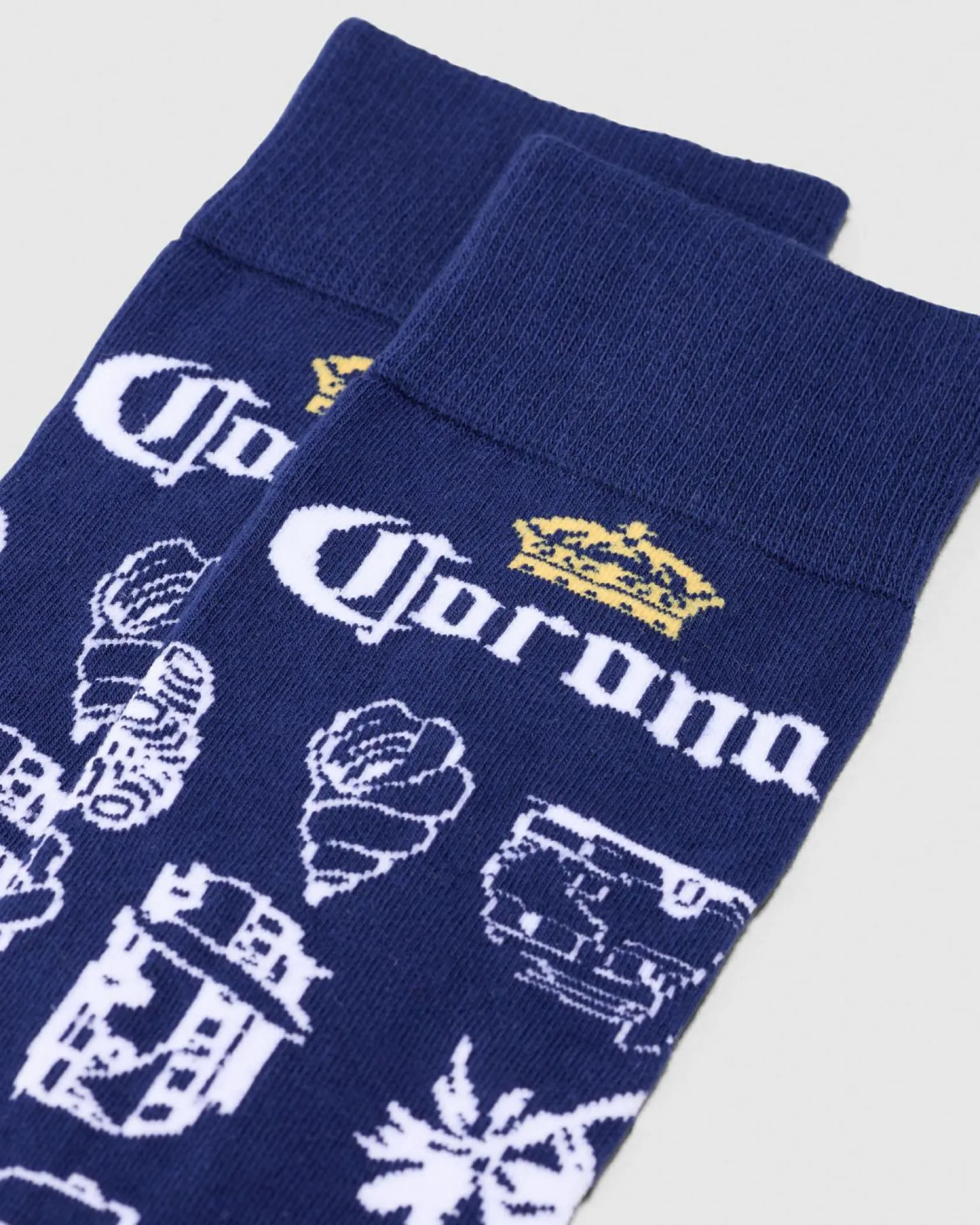 FOOT-IES Corona Outline Organic Cotton Socks Navy New