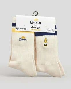 FOOT-IES Corona Retro Sneaker Socks 2 Pack Cream Hot