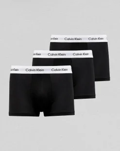 Calvin Klein Cotton Stretch Low Rise Trunks 3 Pack Black Outlet