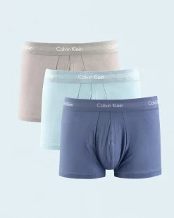 Calvin Klein Cotton Stretch Low Rise Trunk 3 Pack B- Vint Ind/mln Frenzy/h Blue Wbs
