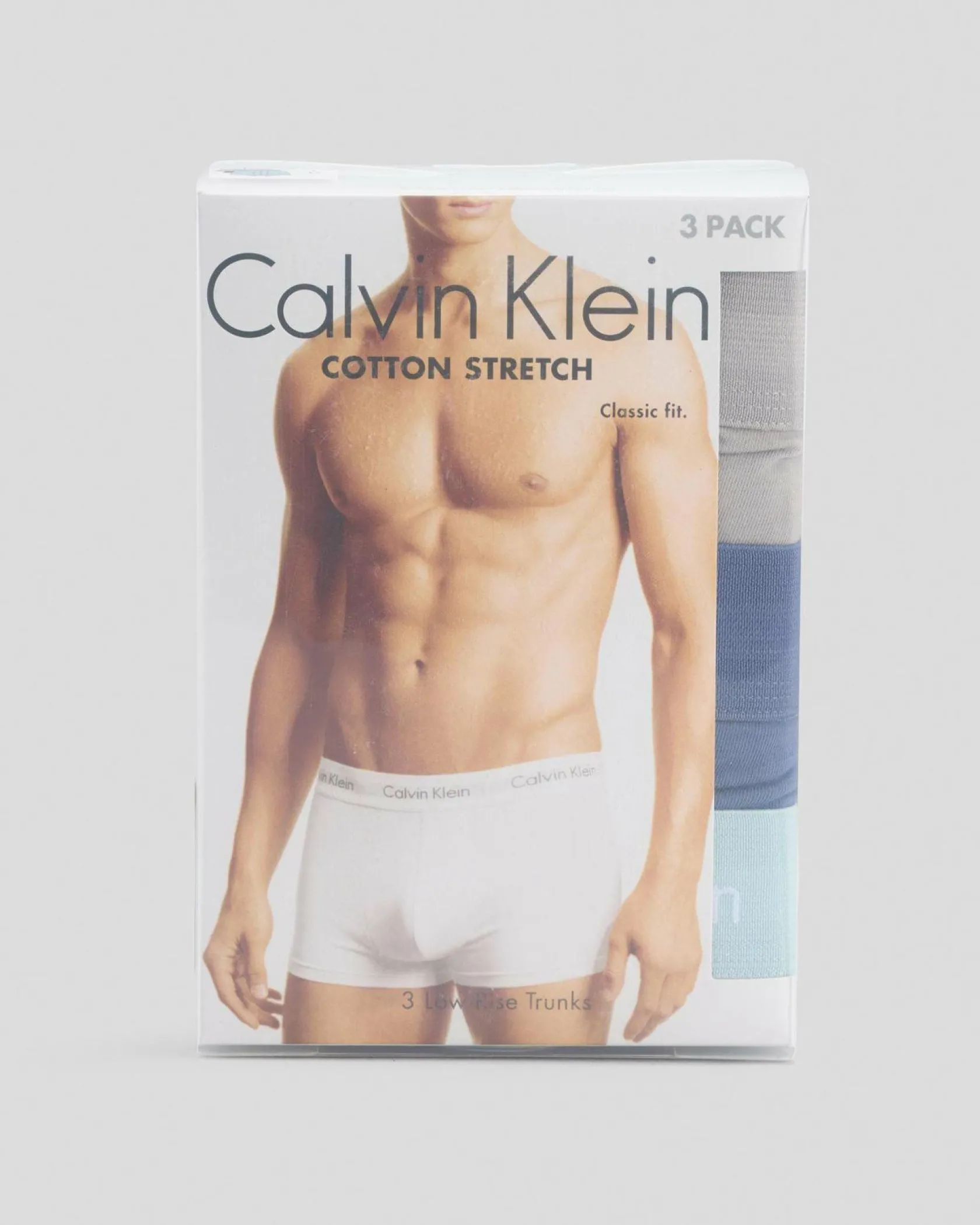 Calvin Klein Cotton Stretch Low Rise Trunk 3 Pack B- Vint Ind/mln Frenzy/h Blue Wbs