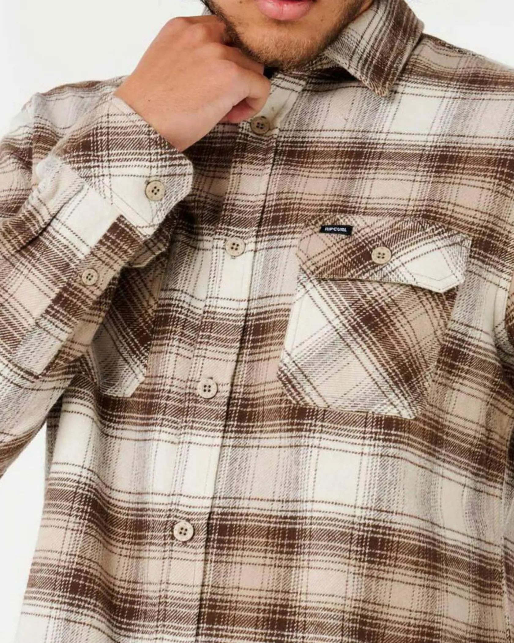 Rip Curl Count Flanno Shirt Coffee Hot