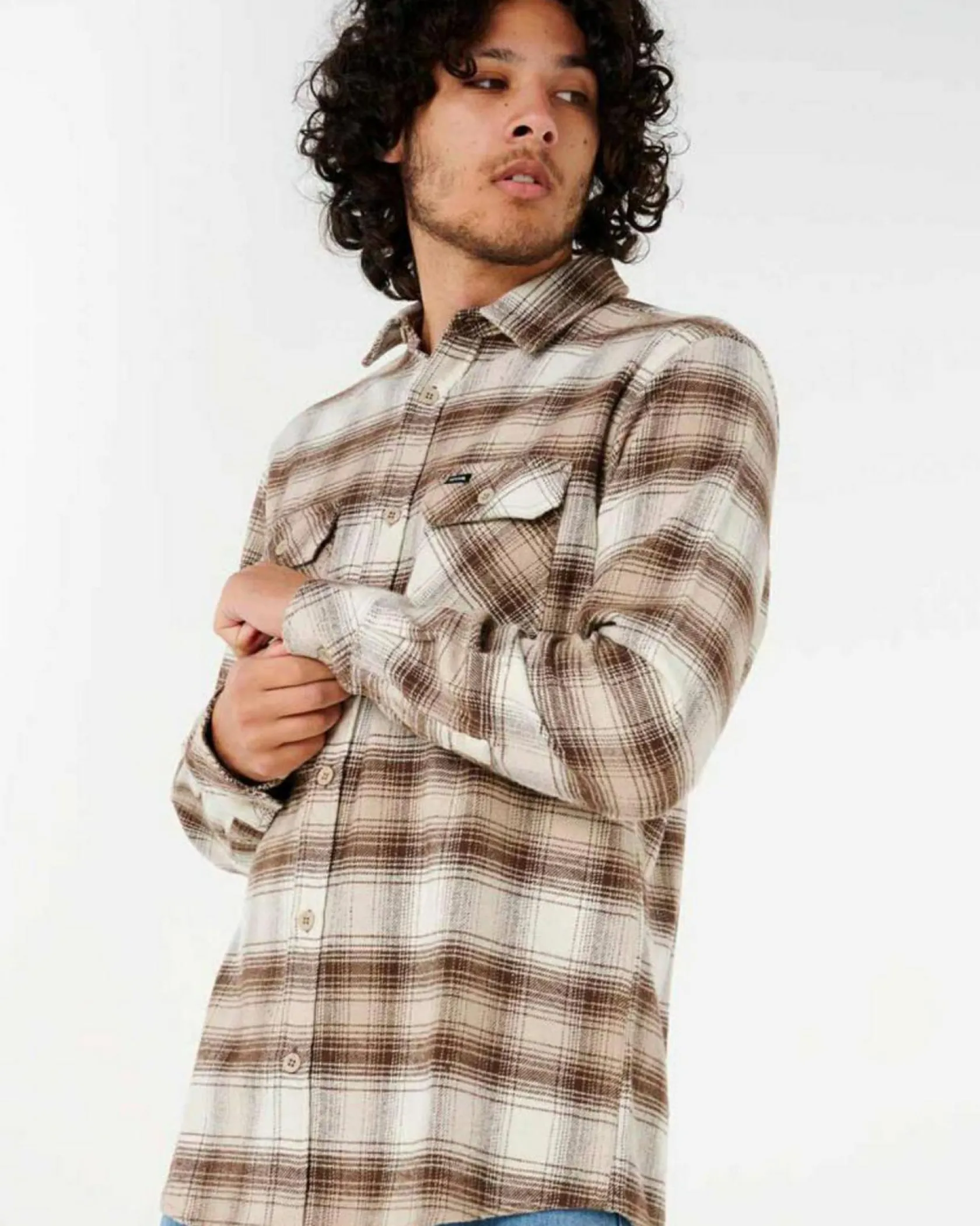 Rip Curl Count Flanno Shirt Coffee Hot