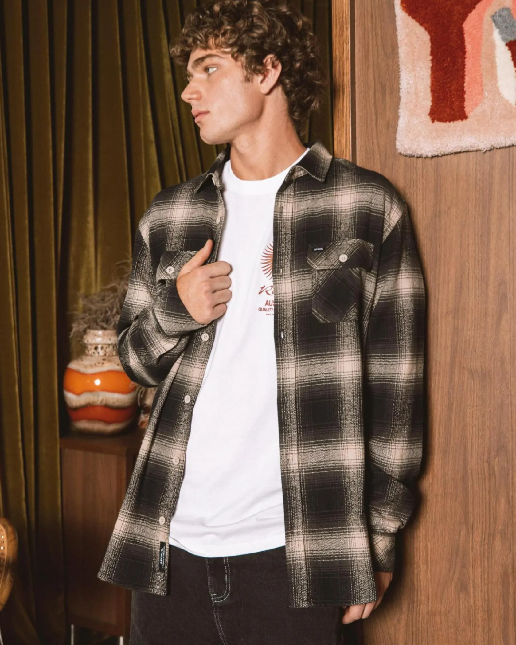 Rip Curl Count Flanno Shirt Taupe Outlet
