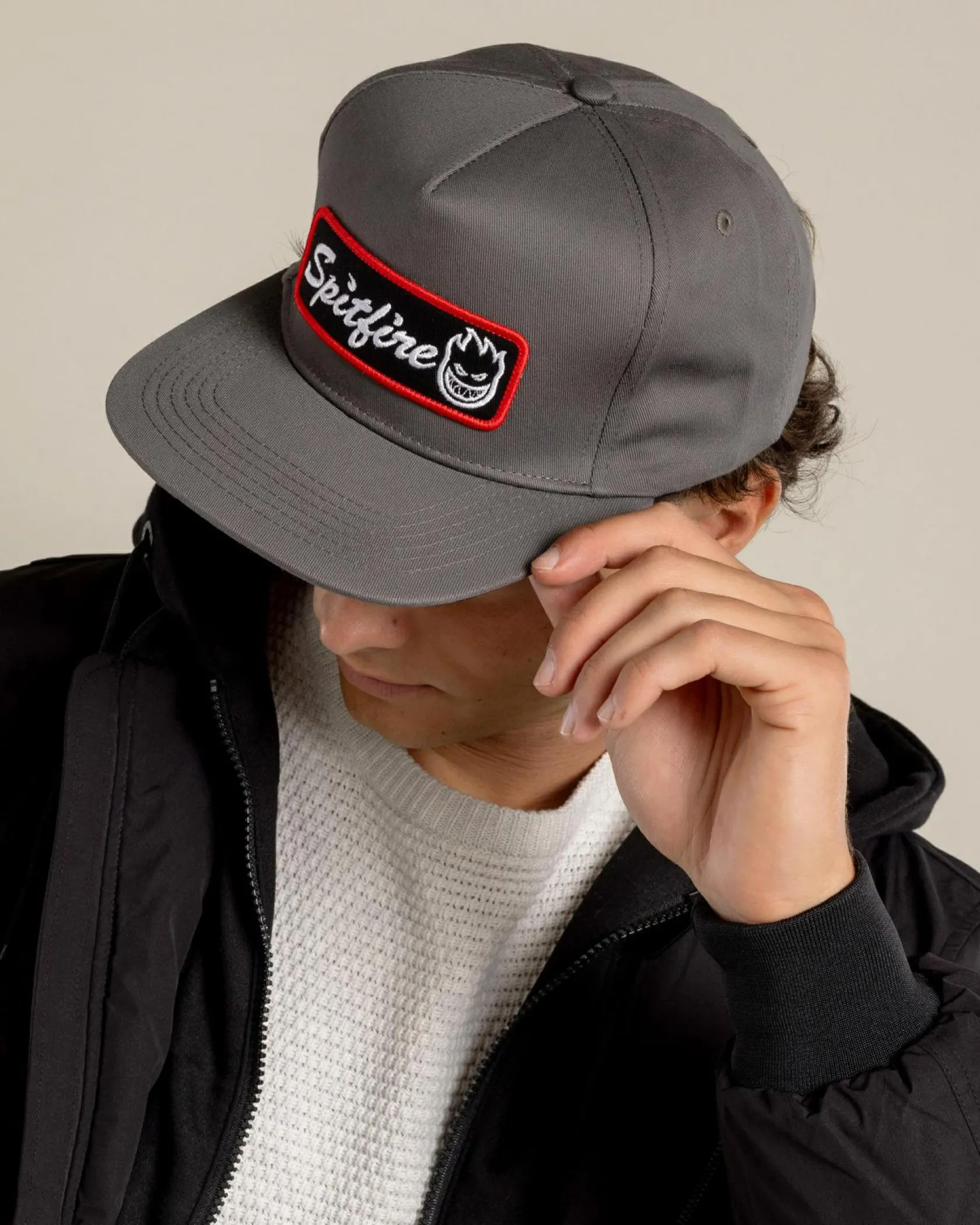 Spitfire Courier Patch Snapback Cap Charcoal/black Sale