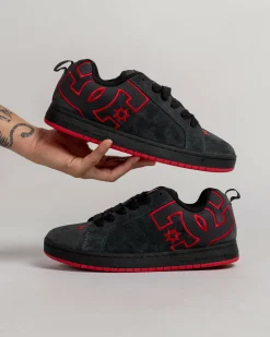 DC Shoes Court Graffik Shoes Dark Grey/red Sale