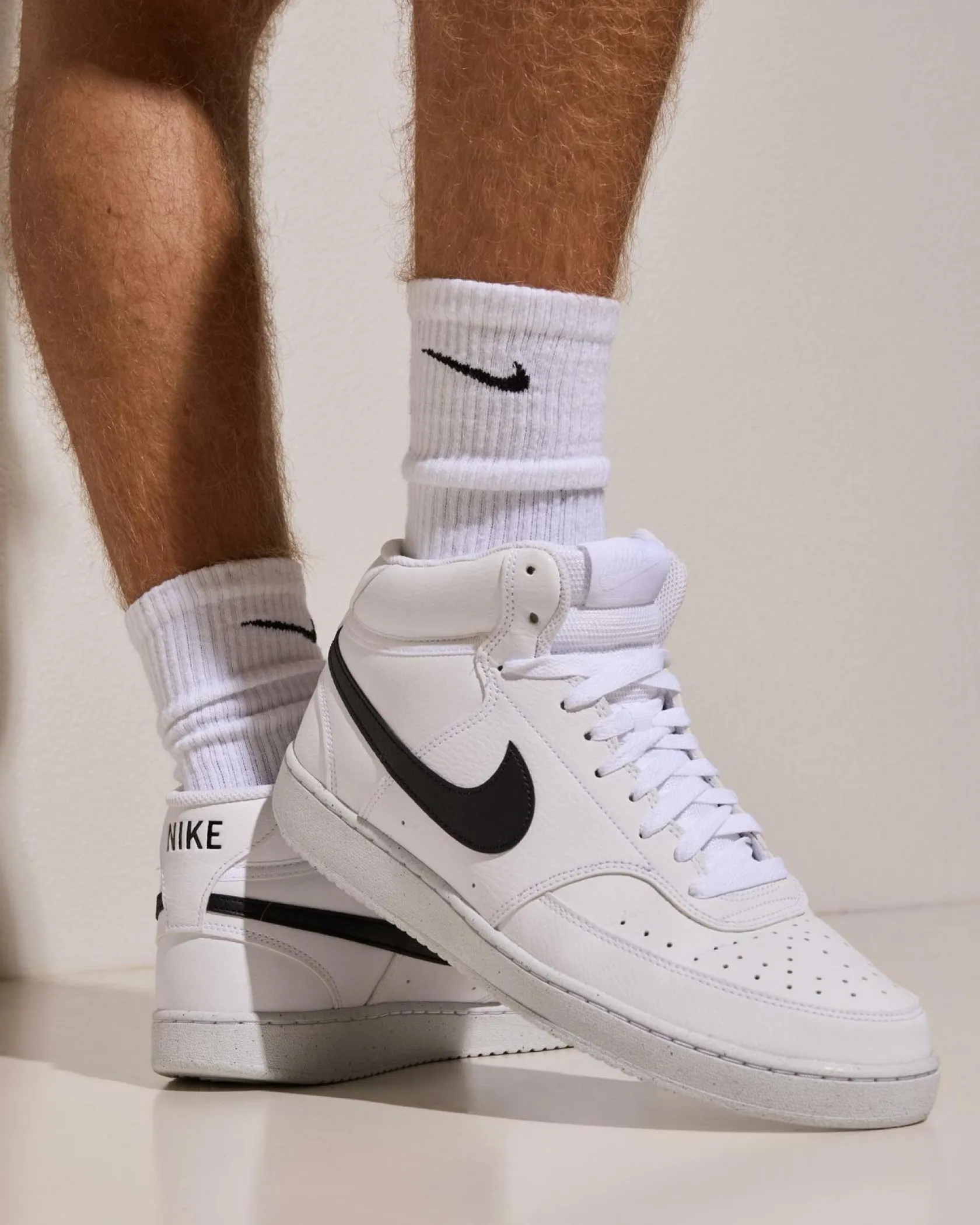 Nike Court Vision Mid Next Nature Shoes White/black-white Discount
