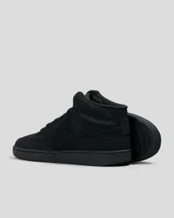 Nike Court Vision Mid Shoes Black/black-black Clearance