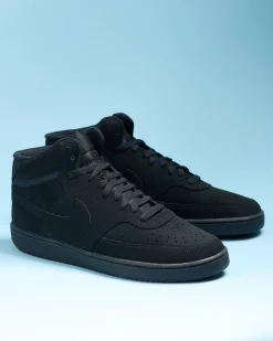 Nike Court Vision Mid Shoes Black/black-black Clearance