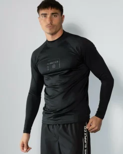 Jacks Covert Long Sleeve Rash Vest Black Discount