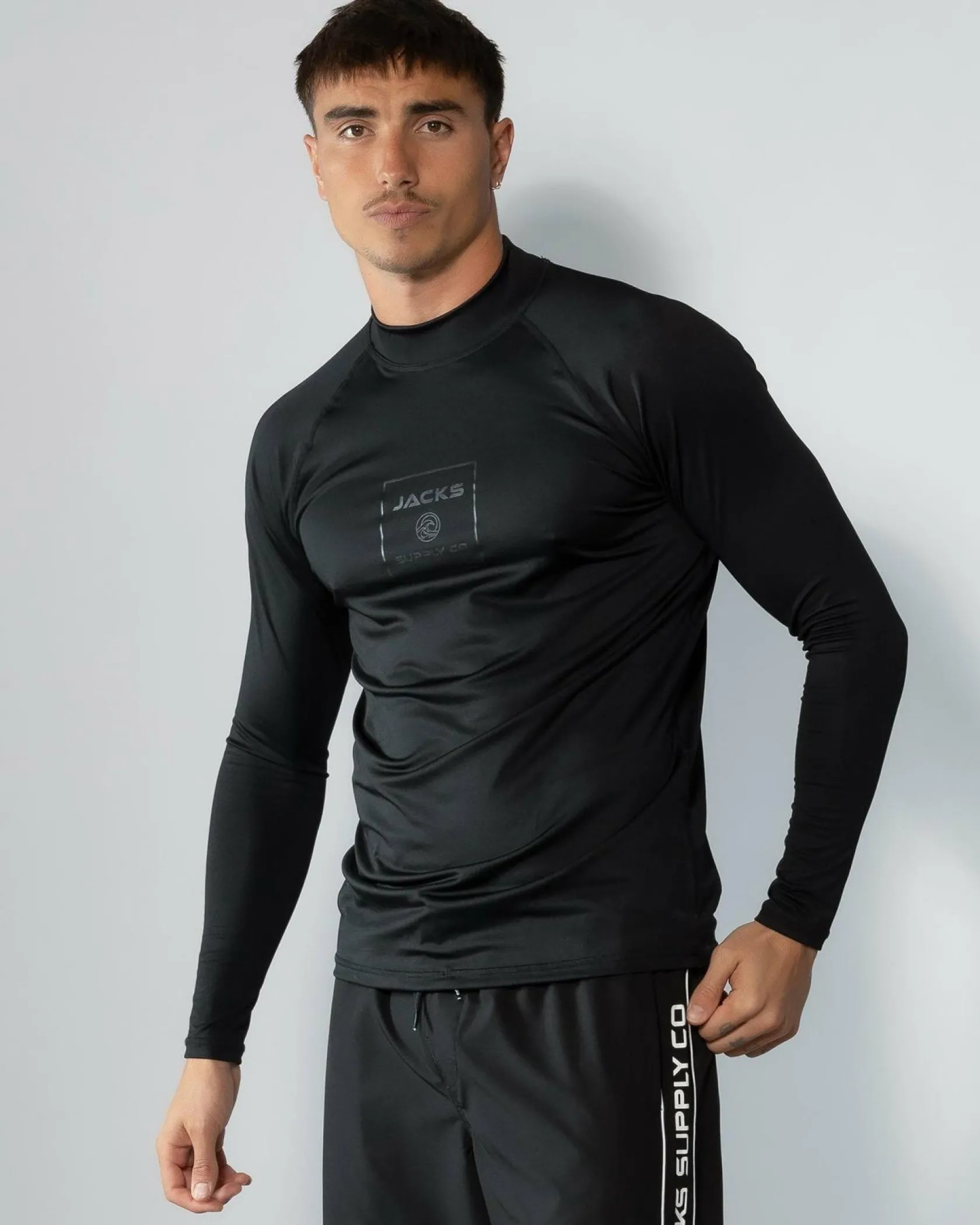 Jacks Covert Long Sleeve Rash Vest Black Discount