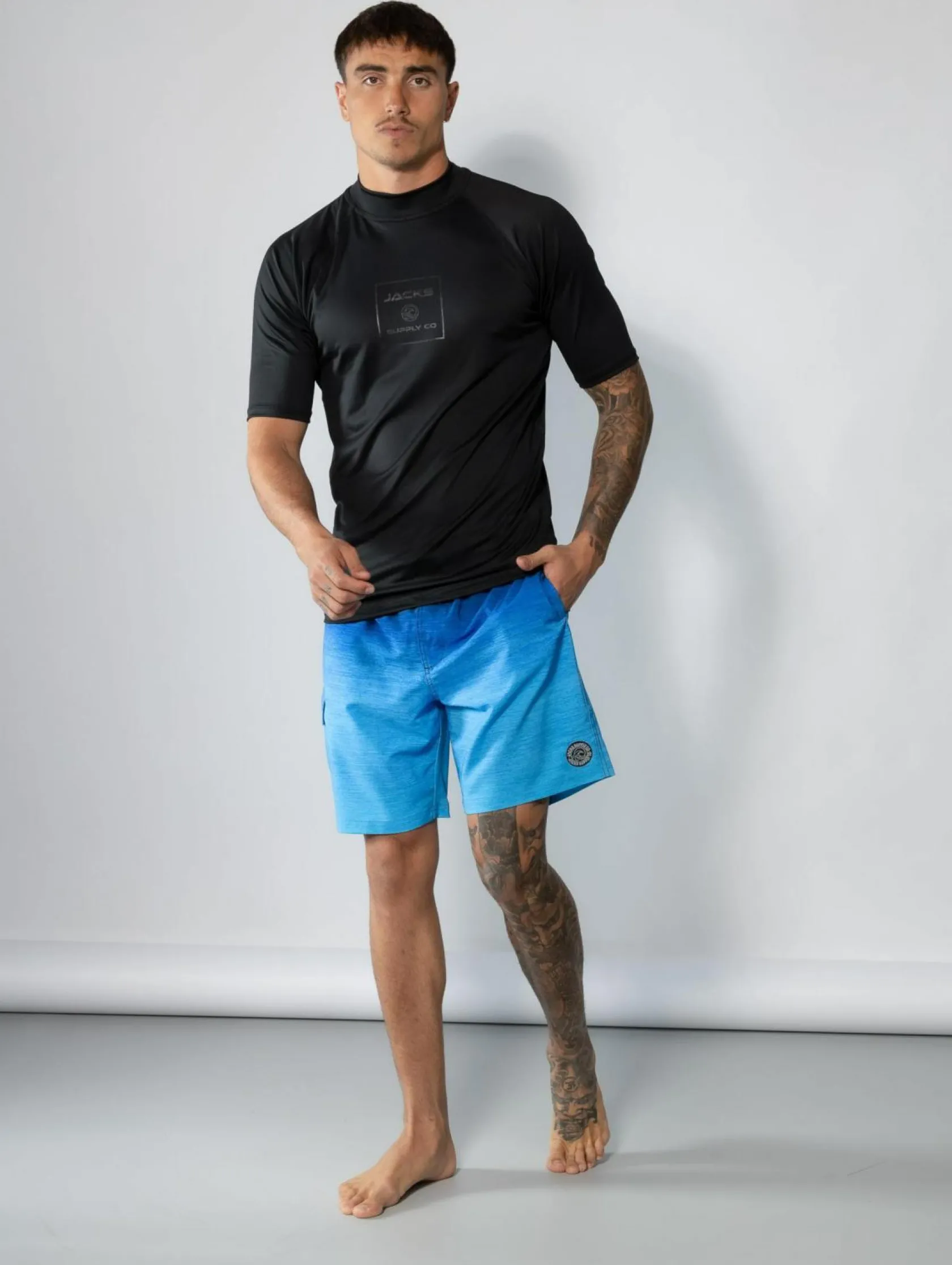 Jacks Covert Short Sleeve Rash Vest Black Outlet