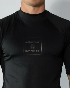 Jacks Covert Short Sleeve Rash Vest Black Outlet