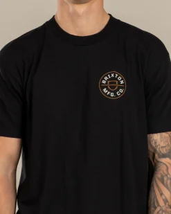 Brixton Crest T-Shirt Black Clearance